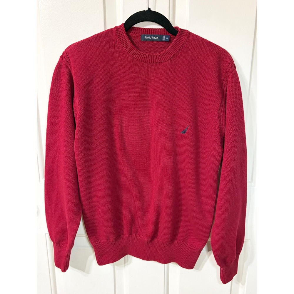 Nautica | Crewneck Cotton Knit Sweater | Size M || Red|